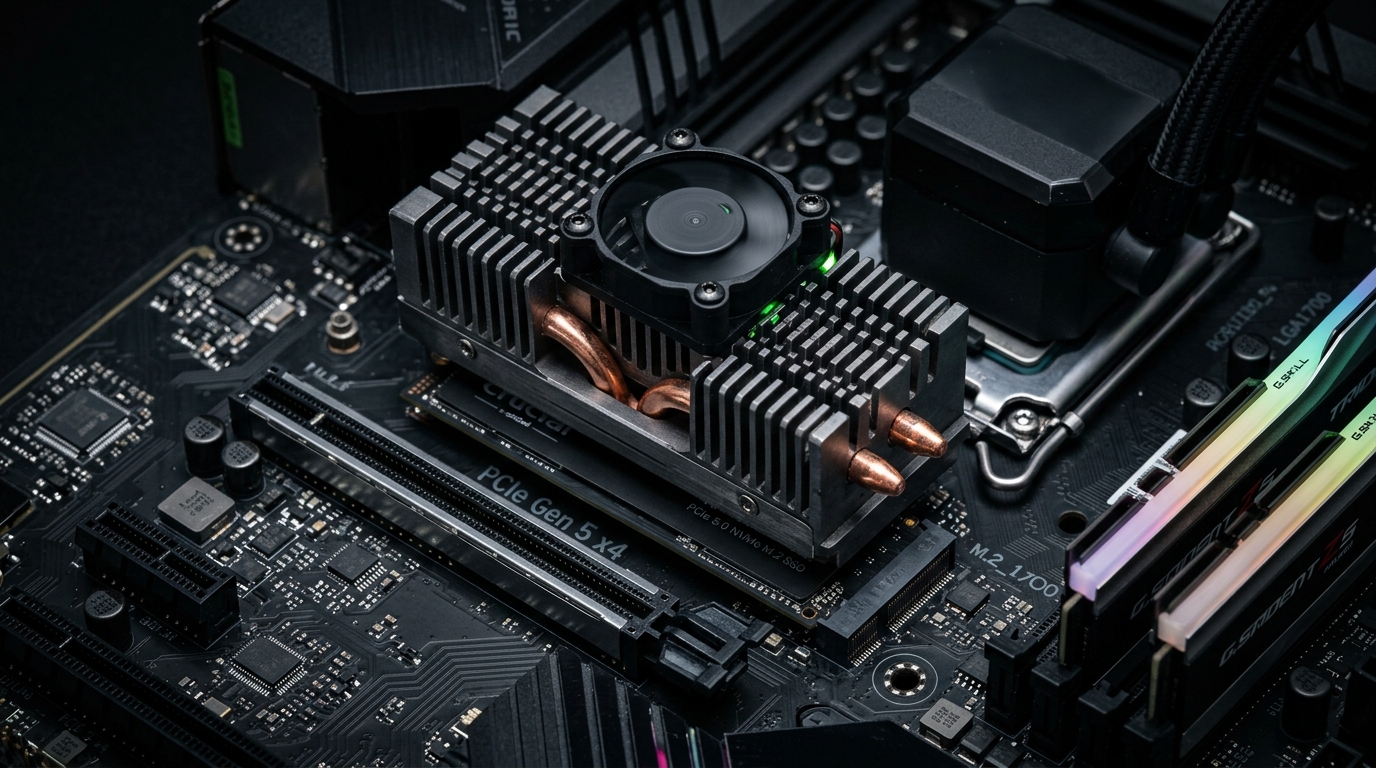 PCIe 5.0 NVMe SSD cooling thermal throttling heatsinks Tech Analysis & Hardware Engineering