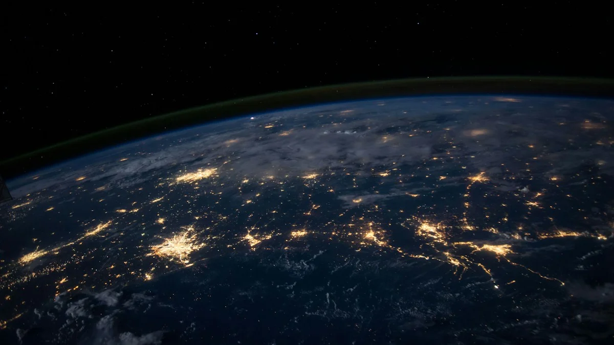 Global interconnected network mesh illustrating Cloudflare Tunnel edge ingress vs Tailscale peer-to-peer WireGuard